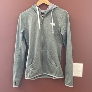 The North Face Size Small Gray Hooded Zip Up Sweatshirt